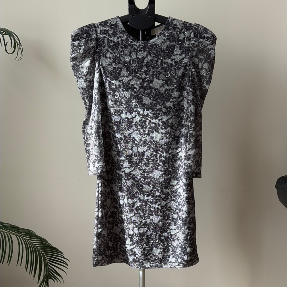 Michael Kors Chic Monochrome Long Sleeve Dress, size XS